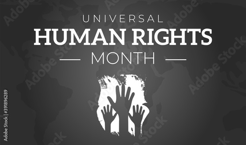 World Human Rights Month Dark Background Illustration