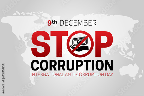 Stop Corruption and International Anti-Corruption Day Banner Illustration