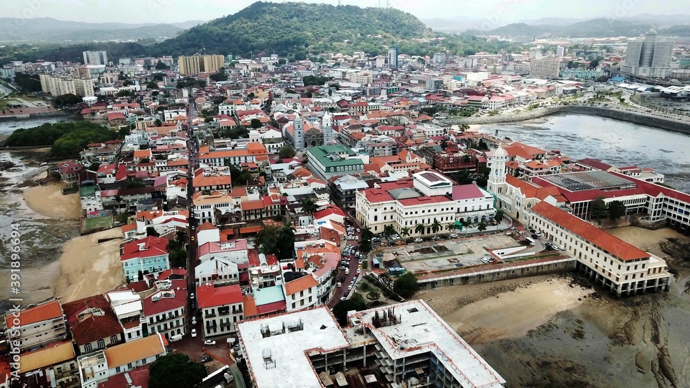 Casco Viejo - Panama. Aerial view of the historic center of Panama City