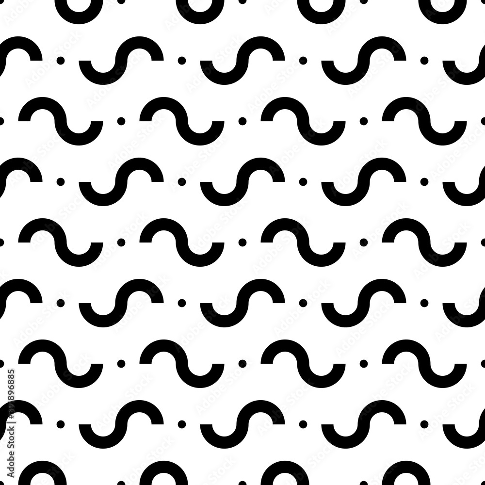 Curves, dots seamless pattern. Curved lines, mini circles print. Ethnic ornament. Folk wallpaper. Tribal motif. Wavy stripes, spots background. Geometrical shapes backdrop. Abstract image. Vector art. Curves, dots seamless pattern. Curved lines, mini circles print. Ethnic ornament. Folk wallpaper. Tribal motif. Wavy stripes, spots background. Geometrical shapes backdrop. Abstract image. Vector art.