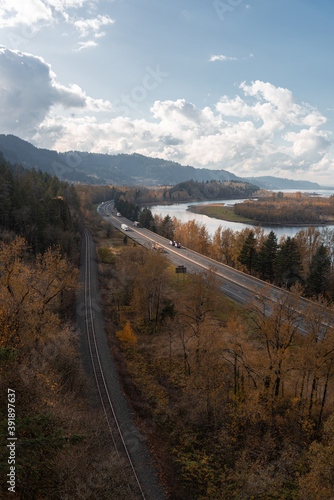 Sweeping November views of the Columbia River Gorge, Oregon, Pacific Northwest United States