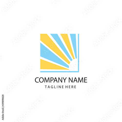 sun logo abstract light illustration with color vector design