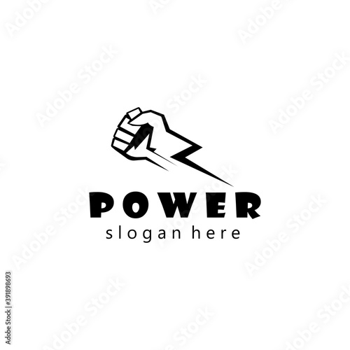 Hand logo illustration power abstract vector design