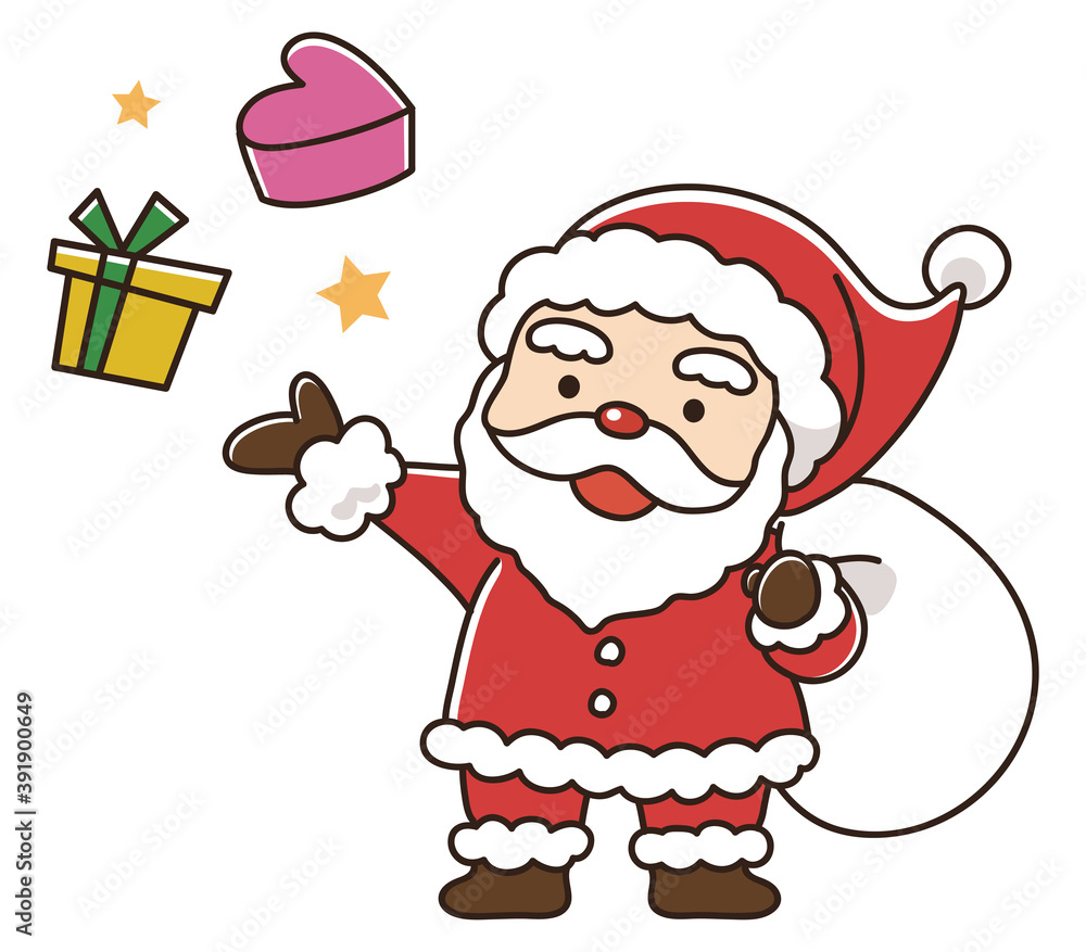 クリスマスにプレゼントを配るサンタクロース クリスマスにプレゼントを配るサンタクロース