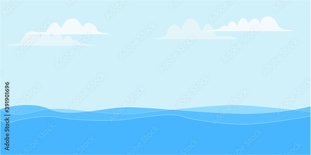 Sea Landscape Background with Skies 2000x1000