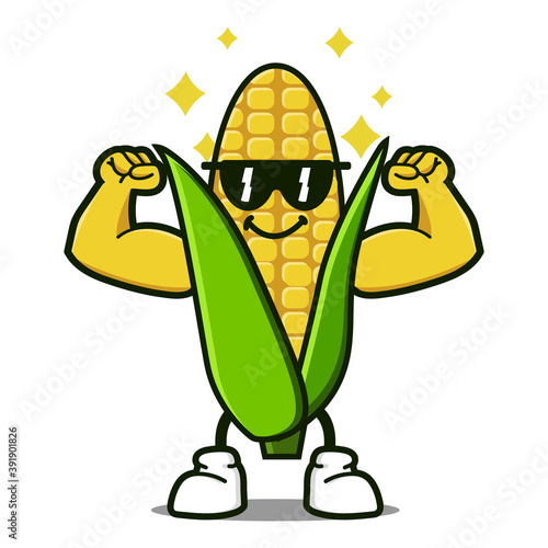 cute corn cartoon mascot character