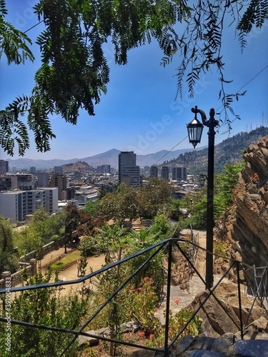 View - Santa Lucia Hill - Santiago, Chile - Cerro Santa Lucia - Urban hill with a picturesque, manicured park featuring terraces, fountains & a summit viewpoint.