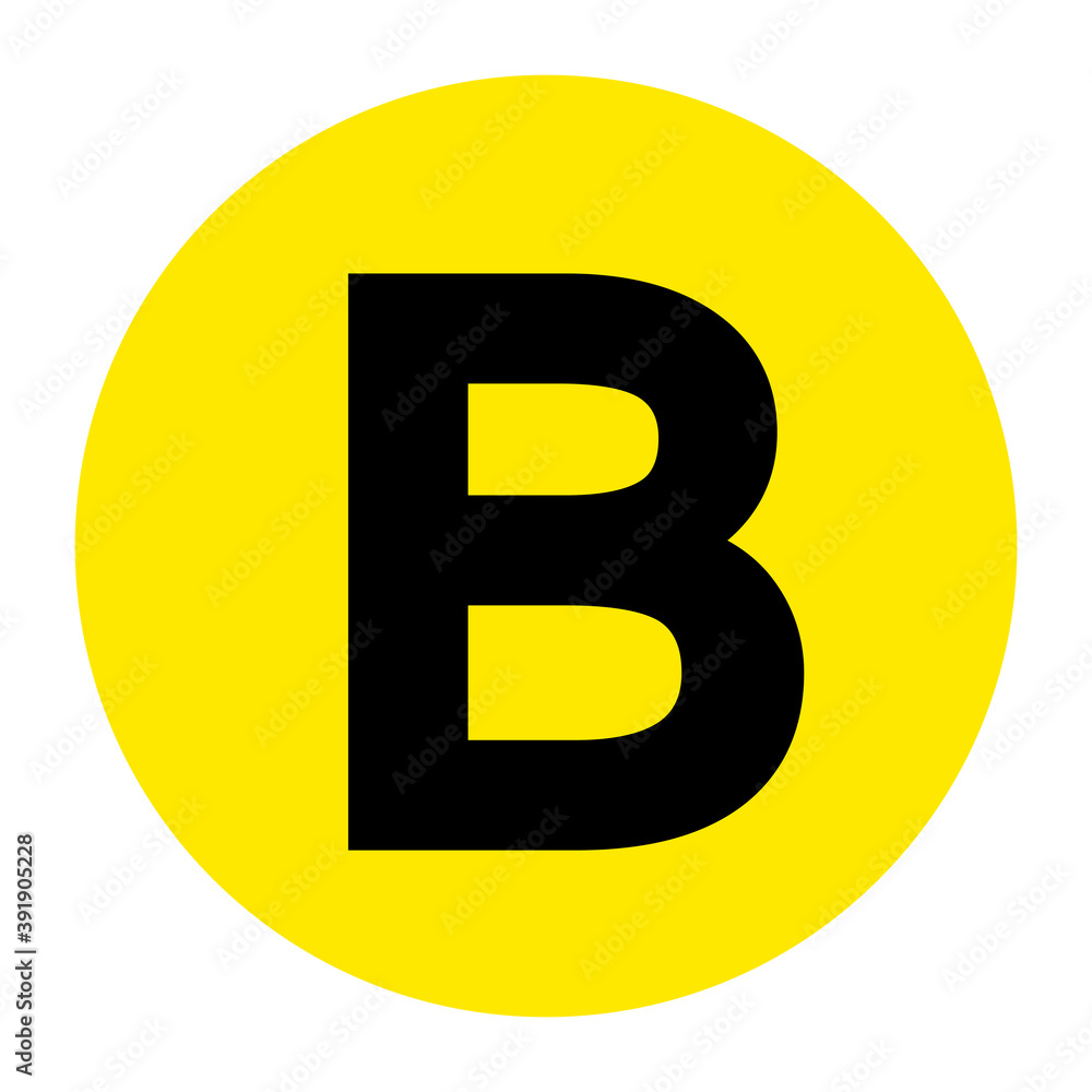 Letter B Floor Marker Symbol, Vector Illustration, Isolate On White Background Label. EPS10 Letter B Floor Marker Symbol, Vector Illustration, Isolate On White Background Label. EPS10