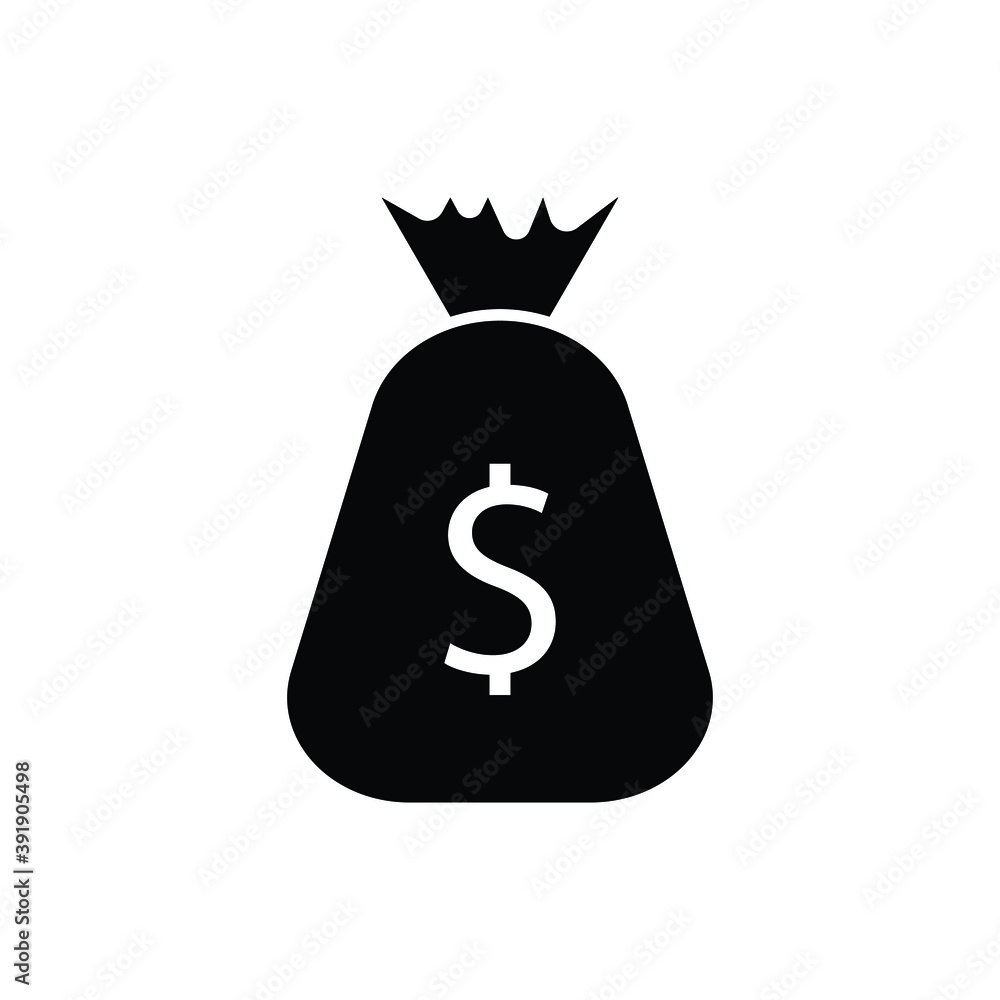 Sack of money icon design isolated on white background Sack of money icon design isolated on white background