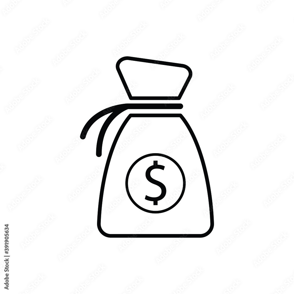 Fototapeta premium Sack of money icon design isolated on white background