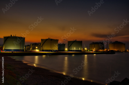 工業地帯の夜景 石狩湾新港