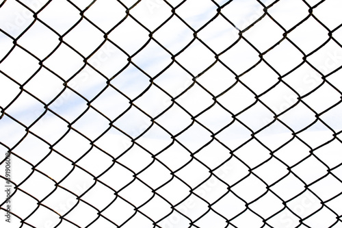 mesh netting encloses the territory of the kindergarten. Unauthorized entry is prohibited. Safety.