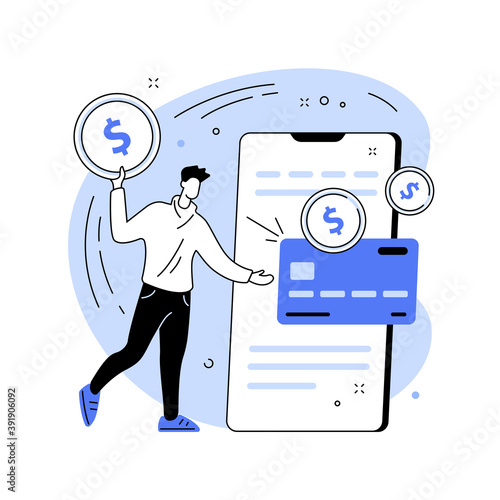 Fees and funding abstract concept vector illustration. Service cost, subscription fees, funding option, payment information, website menu bar, price list, company page UI abstract metaphor.
