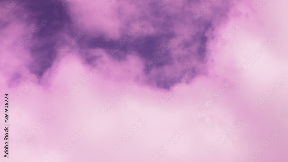 Fototapeta premium Purple sky with pink clouds. unusual gentle background for girls. Beautiful nature.