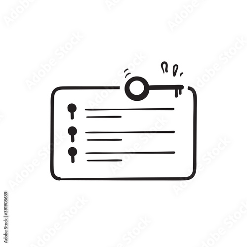hand drawn concept of highlight the main points in the report or text and basic moments in document or book in doodle style