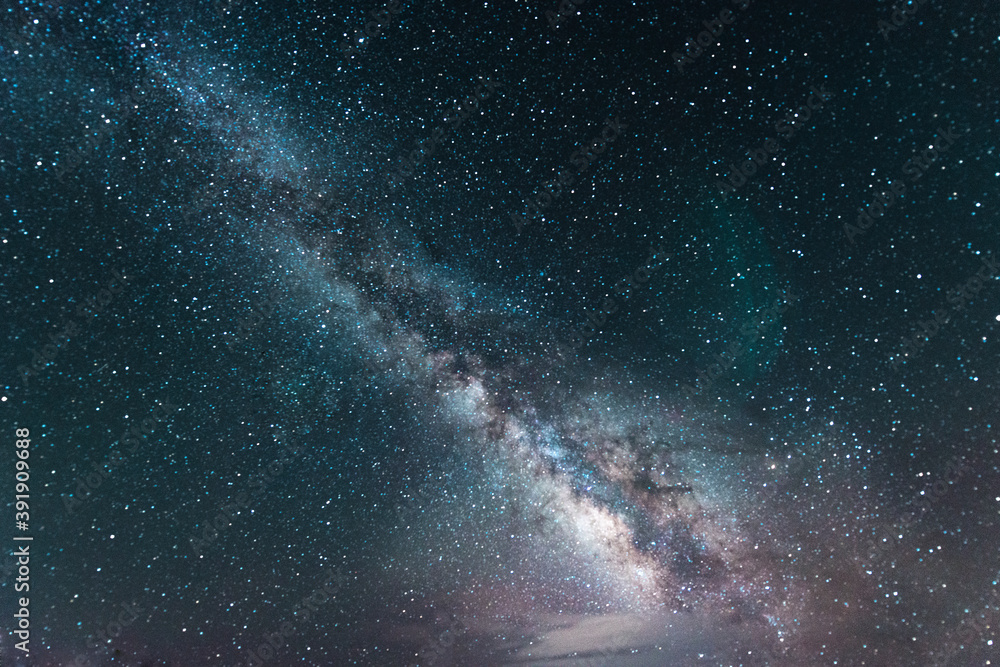 Beautiful dreamy starry sky close-up at night