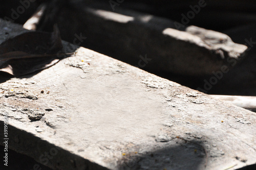 Piece of concrete with wooden texture
