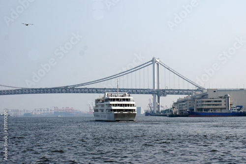 ブリッジを通過するクルーズ船  © silakan