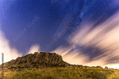 Beautiful night starry sky over Mount Cook, New Zealand