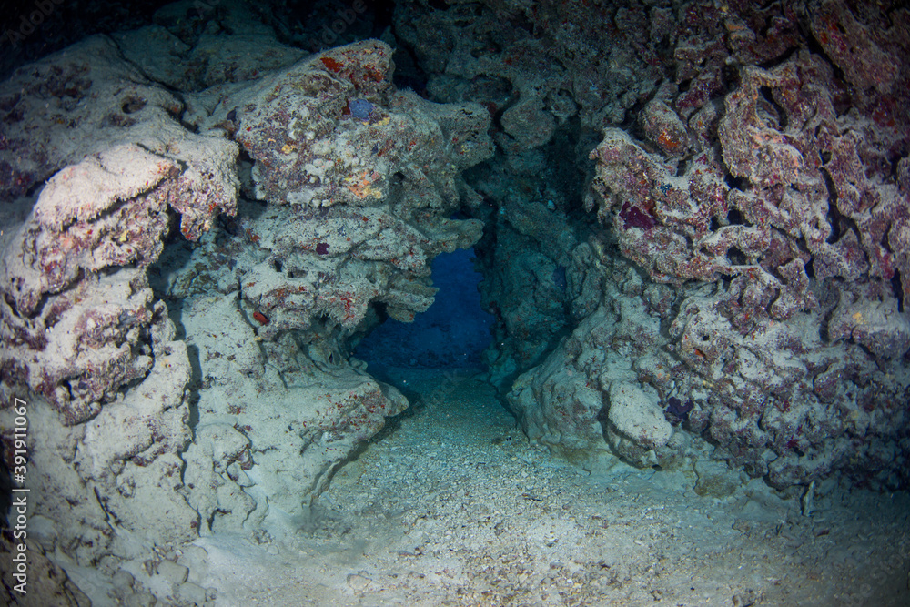 Fotografie An underwater cave on the reef