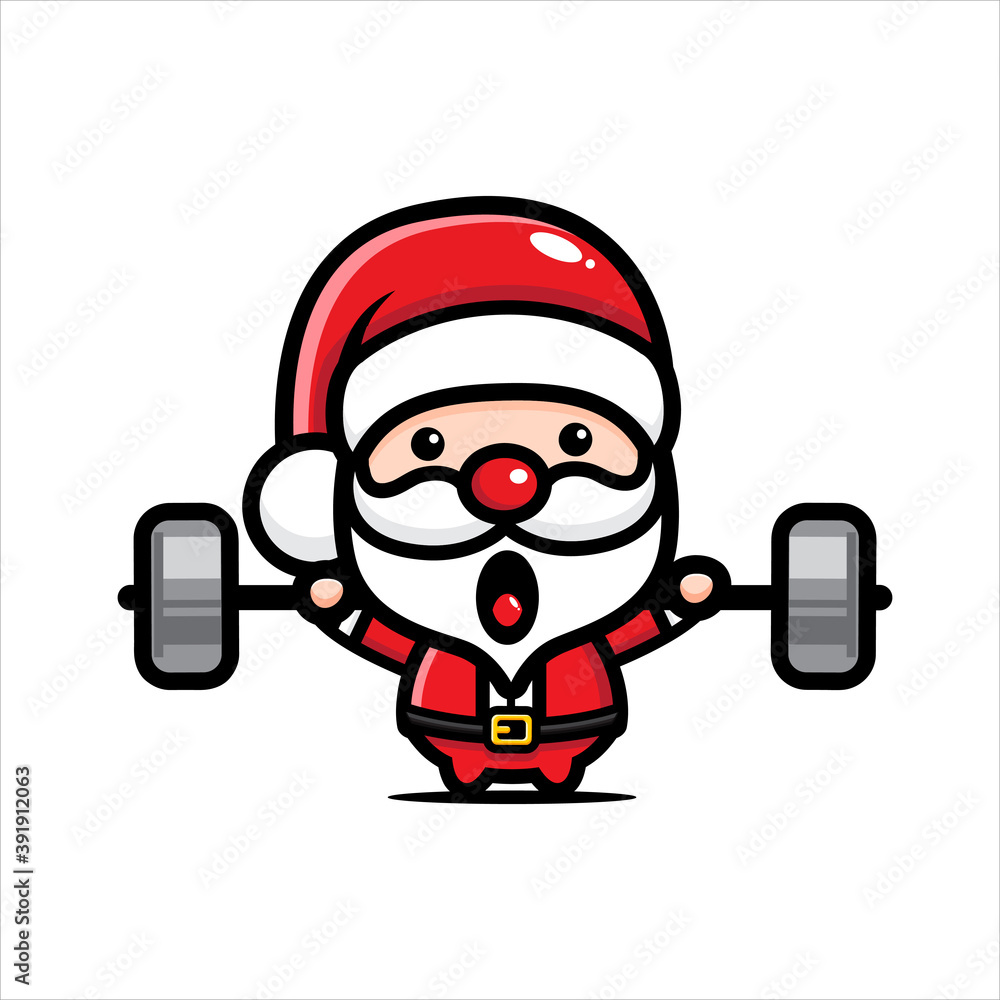 cute saint character lifting a barbell cute saint character lifting a barbell