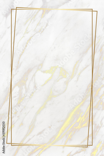 Rectangle golden frame on a marble background