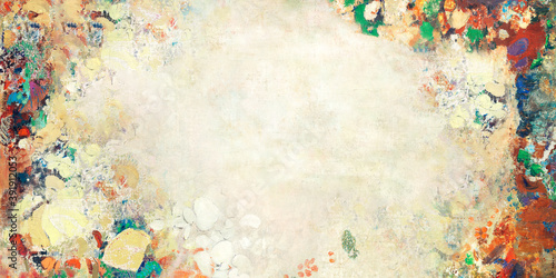 Cream floral wall textured background