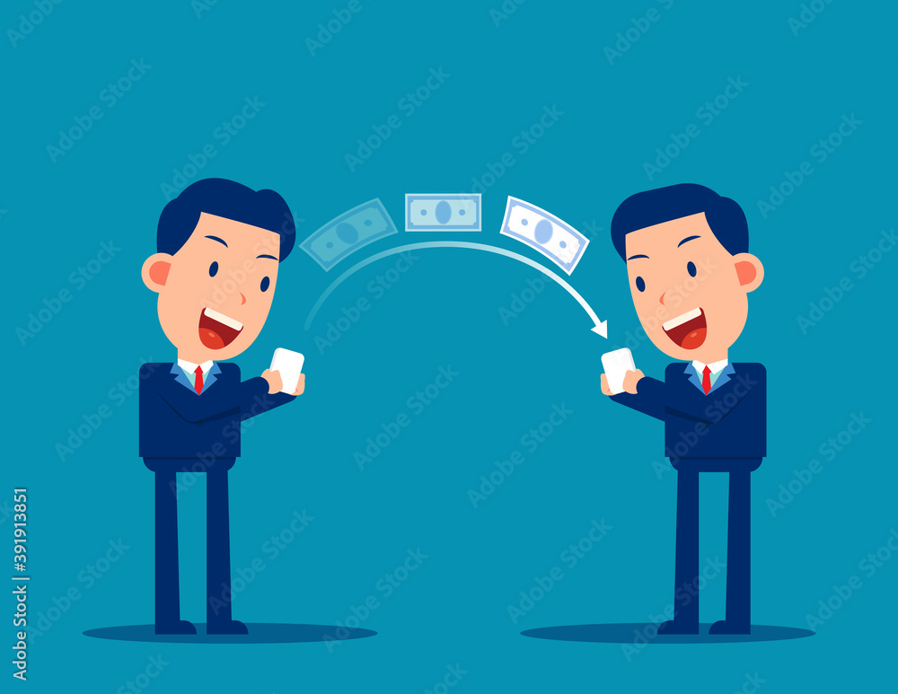 Person transfer money with smartphone. Payment concept Person transfer money with smartphone. Payment concept