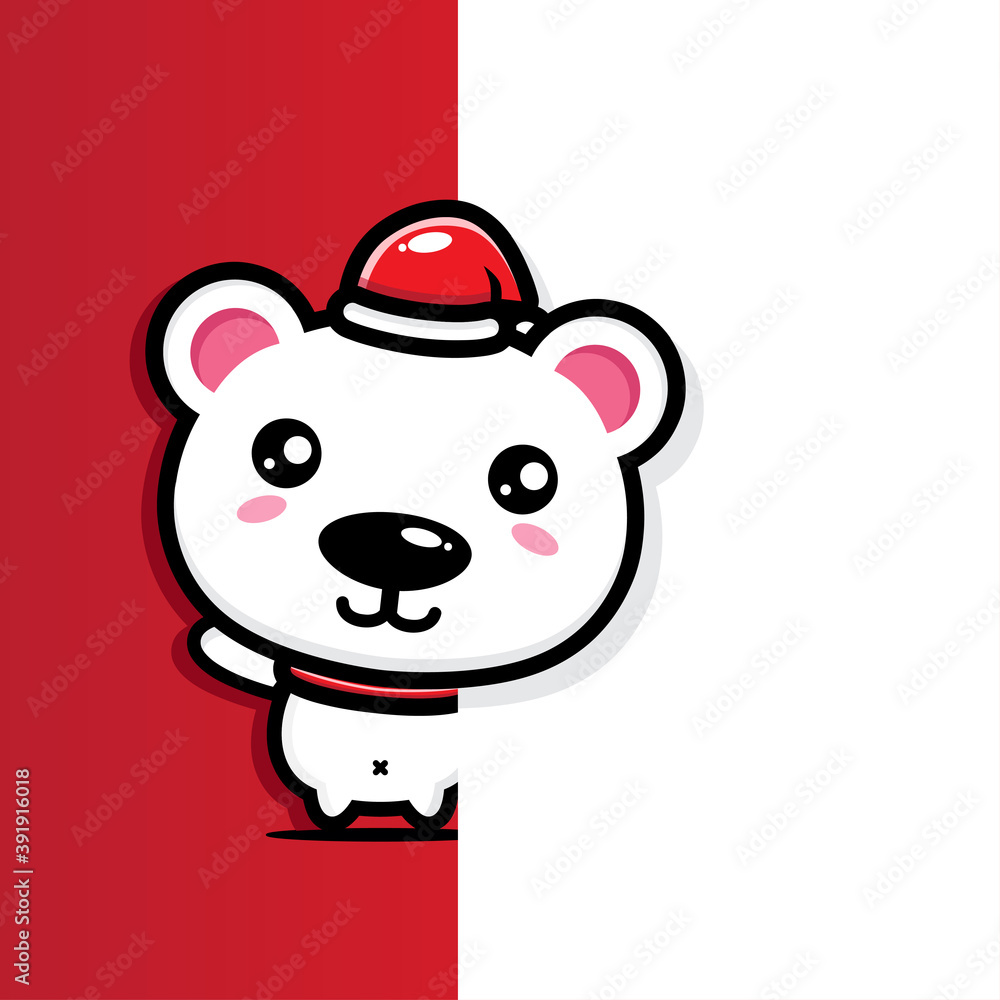 cute half bear character wearing santa costume cute half bear character wearing santa costume