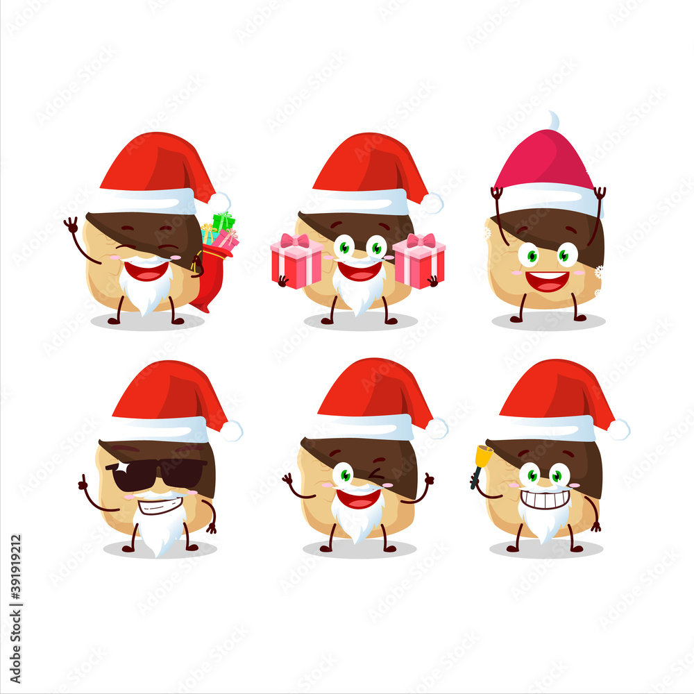 Santa Claus emoticons with chocolate slime cookies cartoon character Santa Claus emoticons with chocolate slime cookies cartoon character