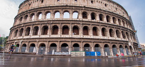ROME  ITALY - JUNE 2014  The Colosseum and the homonymous square on a summer day