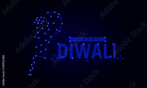 Illustration of Diwali concept, blue background