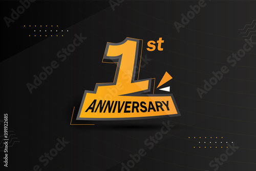 Anniversary Background design. 1st-year celebration design template. First year anniversary.