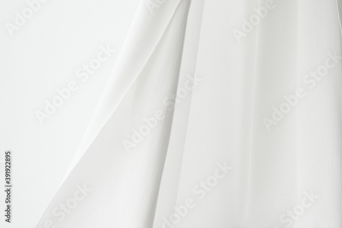 Flowing white curtain motion textured background