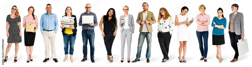 Diverse coworkers mockup collection