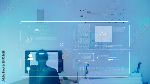Vászonkép Interactive business technology