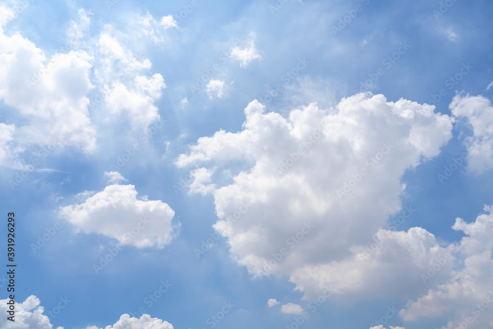 Fototapeta premium Beautiful clouds and blue sky. Soft sky with soft clouds background.