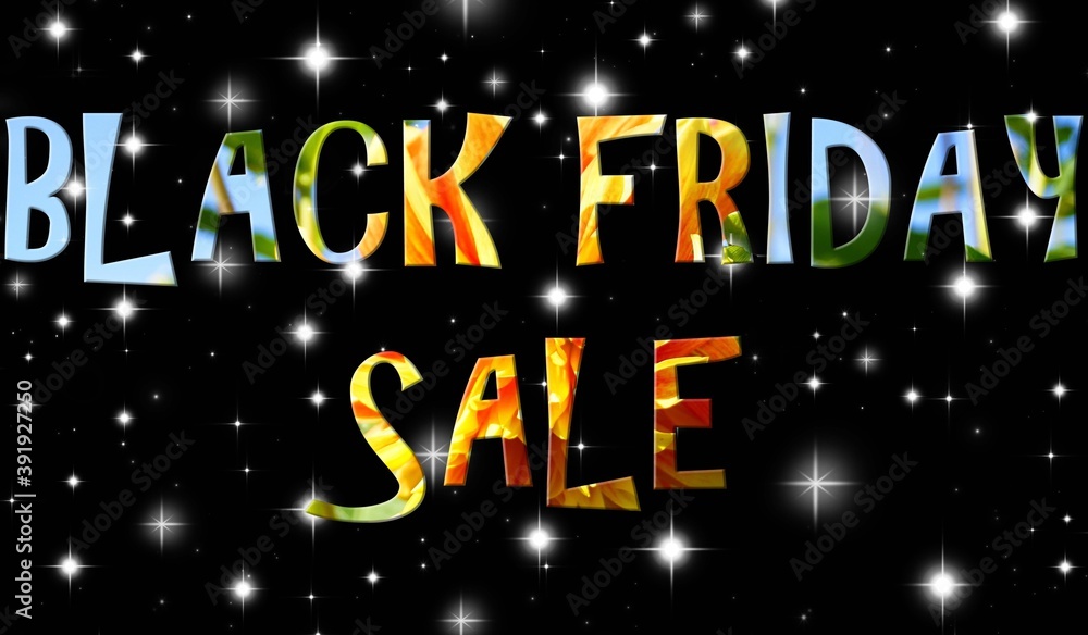 Colorful Black Fryday Sale text on black backgound. Flyer, poster, card, banner template. 3D illustration. Colorful Black Fryday Sale text on black backgound. Flyer, poster, card, banner template. 3D illustration.
