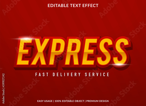 express text effect editable template with bold and 3d style use for courier delivery business logo and brand