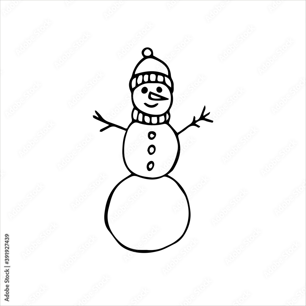 Set of winter doodles with lettering Set of winter doodles with lettering