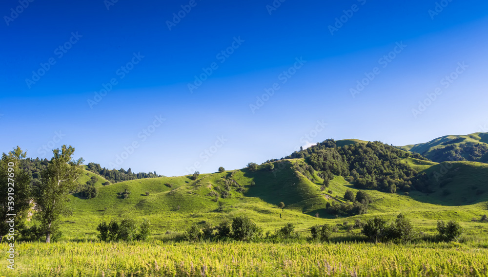 Mountain scenery on the grassland