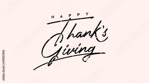 vintage happy thnaksgiving greeting handwritten style vector illustration