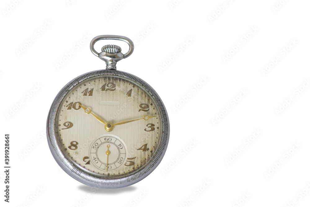 Pocket watch with white bsckground