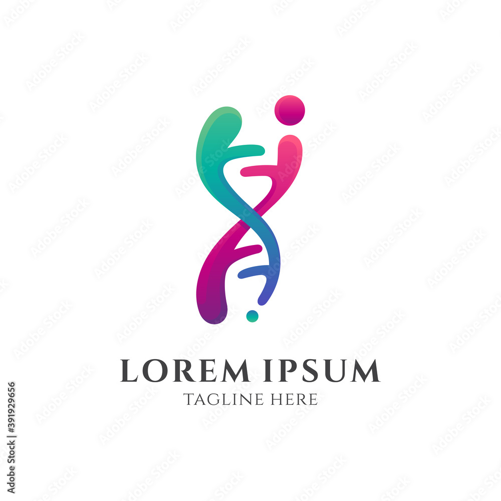 DNA helix logo, simple logo style DNA helix logo, simple logo style