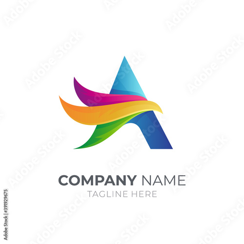 Free Download Eagle letter A logo concept, modern 3d colorful logo style - GFXLoad