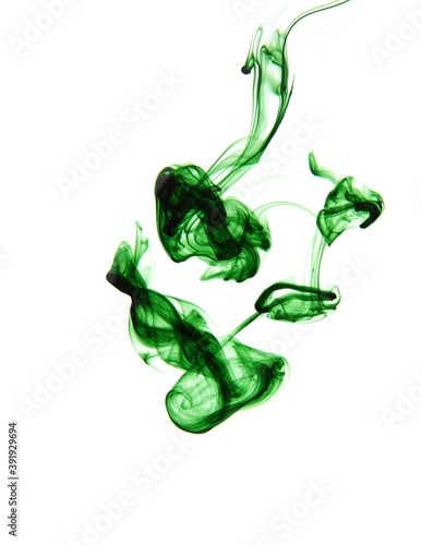 green ink in water
