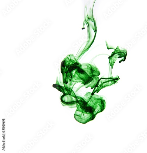 green ink in water