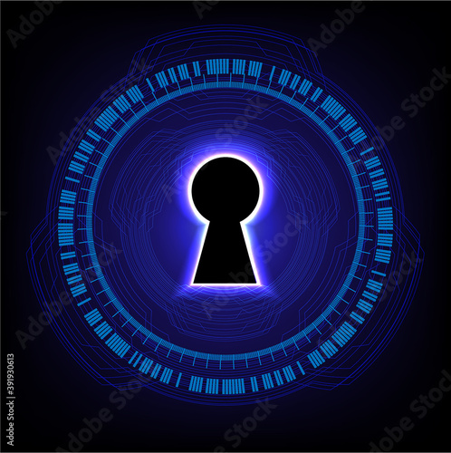 Closed Padlock on digital background, cyber security