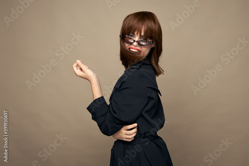 Wallpaper Mural Funny model clothes bright makeup laughing on an isolated background Torontodigital.ca