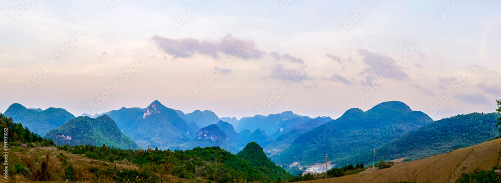 Panoramic shots of mountain peaks